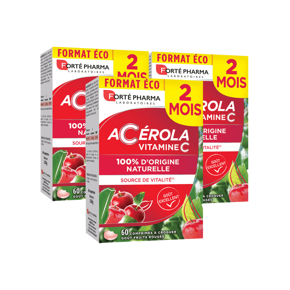Lot de 3 Acérola 60 comprimés - Forté Pharma