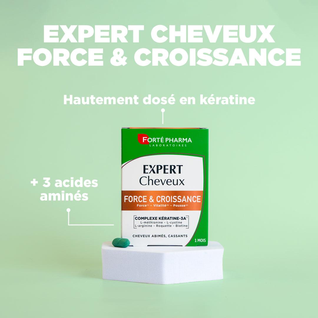 Expert Cheveux Force & Croissance : Hautement dosé en kératine, +3 acides aminés