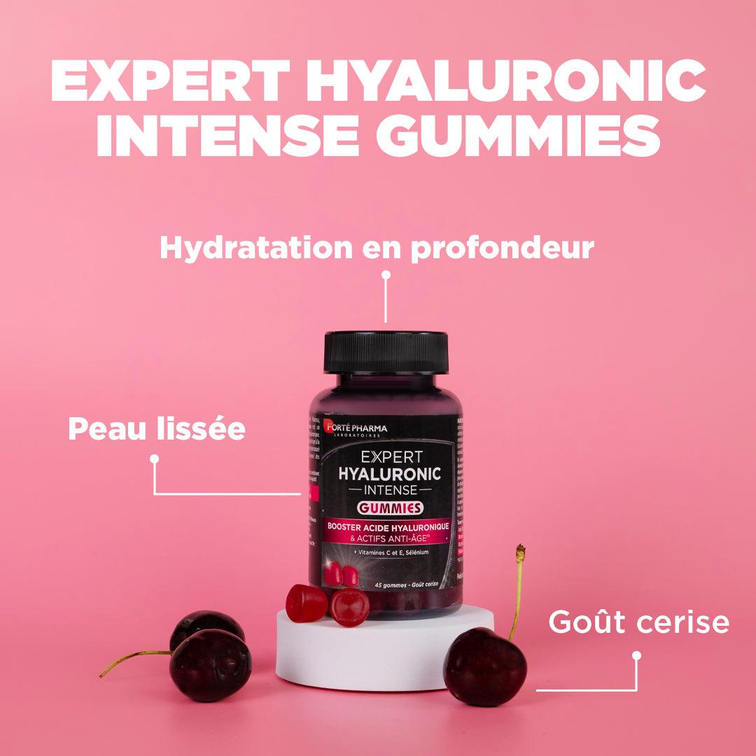 Expert Hyaluronic Intense Gummies : Hydratation en profondeur, Peau lissée, Goût cerise