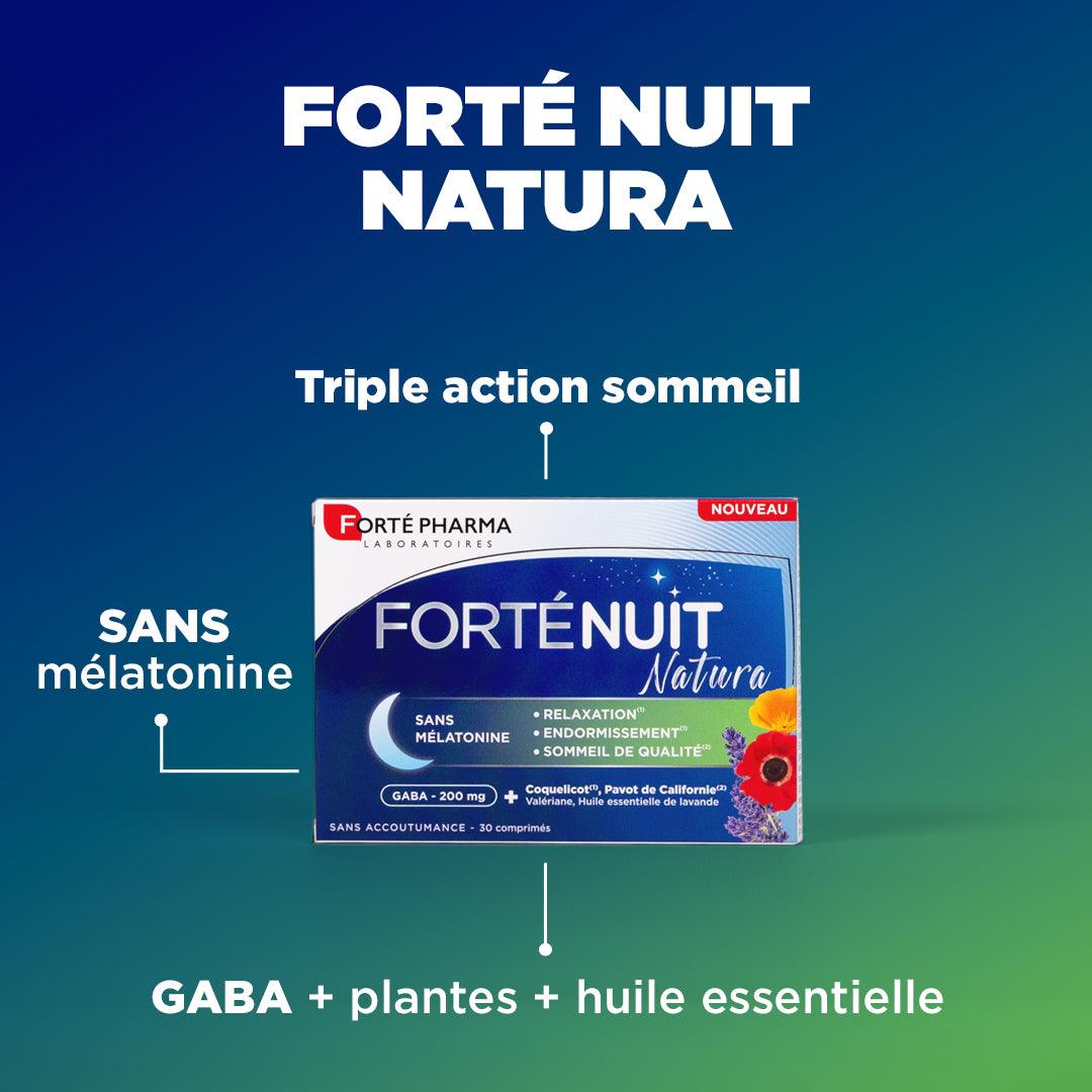 Forté Nut Natura : Triple action sommeil, Sans mélatonine, GABA + plantes + huile essentielle