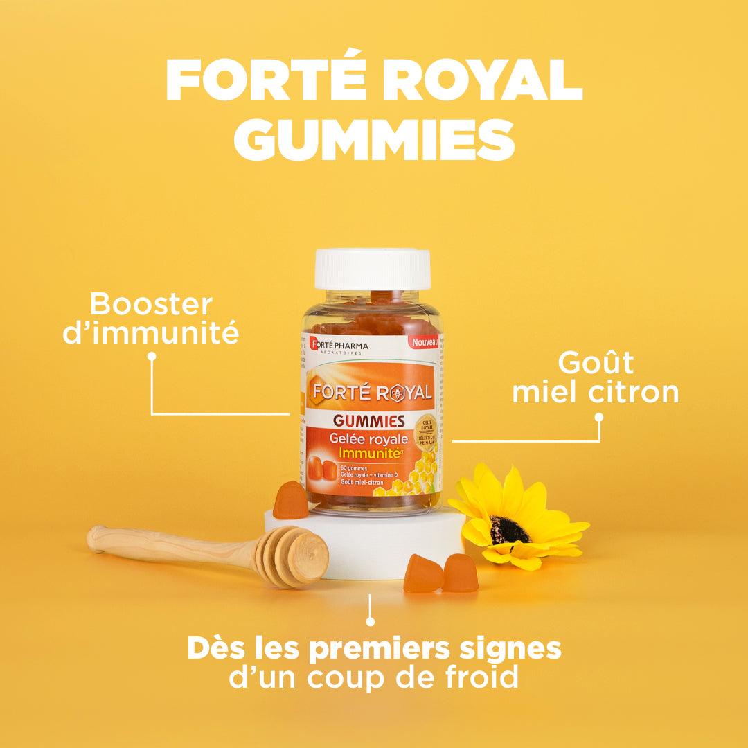 Forté Royal Gummies : Booster d’immunité, Goût miel citron, dès les premiers signes d’un coup de froid
