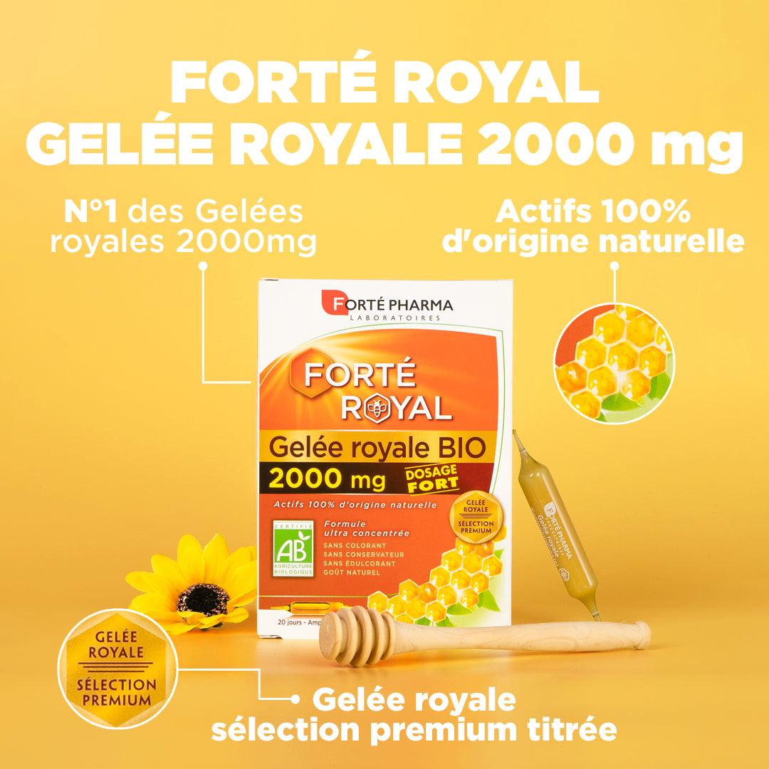 Forté Royal Gelée Royale 2000 mg : N°1 des gelées royales 1000 mg, Actifs 100 % d’origine naturelle