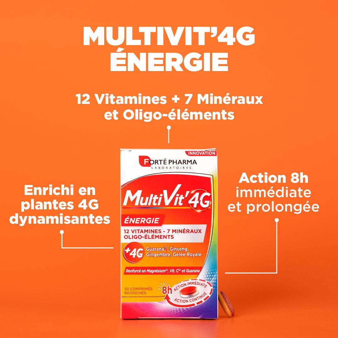 Multivit 4G Énergie : 12 vitamines + 7 minéraux et oligo-éléments