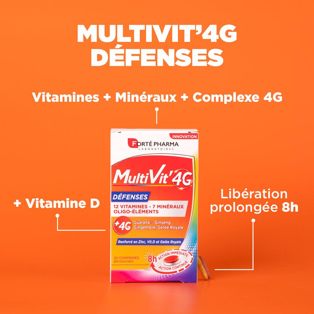 Multivit 4G Défenses : Vitamines + Minéraux + Complexe 4G