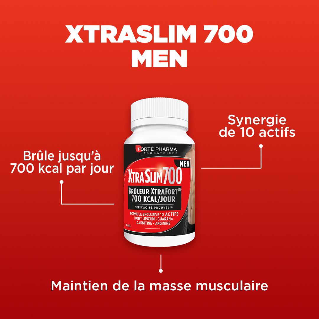 Xtraslim 700 Men : Synergie de 10 actifs, Brûle jusqu’à 700 kcal par jour, Maintien de la masse musculaire