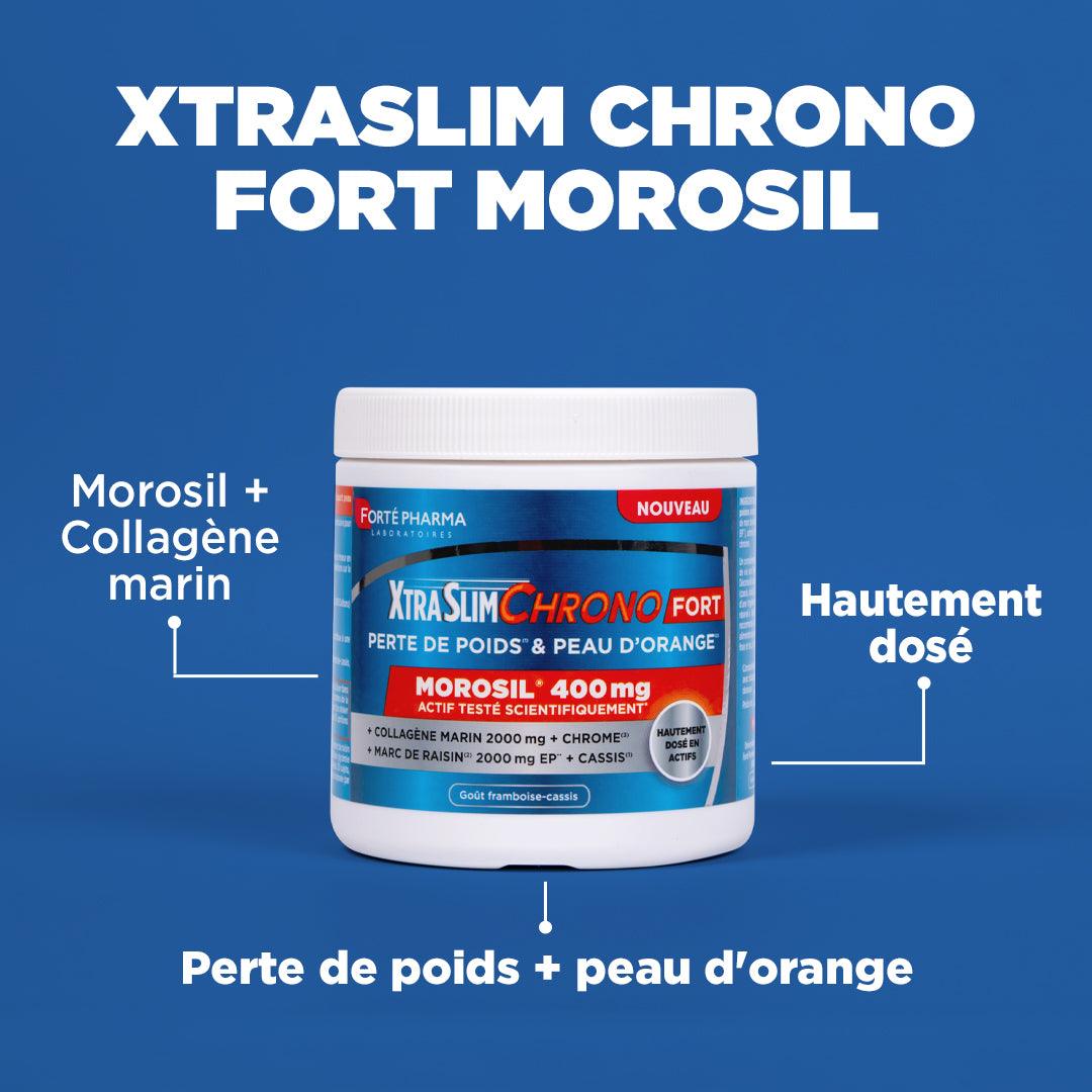 Xtraslim Chrono Fort Morosil : Morosil + Collagène Marin, Hautement dosé, Perte de Poids + peau d’orange