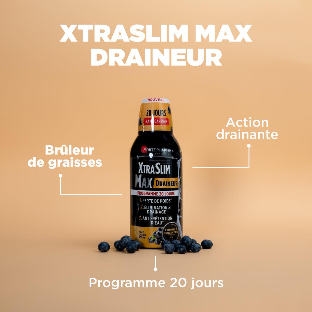 Xtraslim Max Draineur : Brûleur de graisses, Action drainante, Programme 20 jours