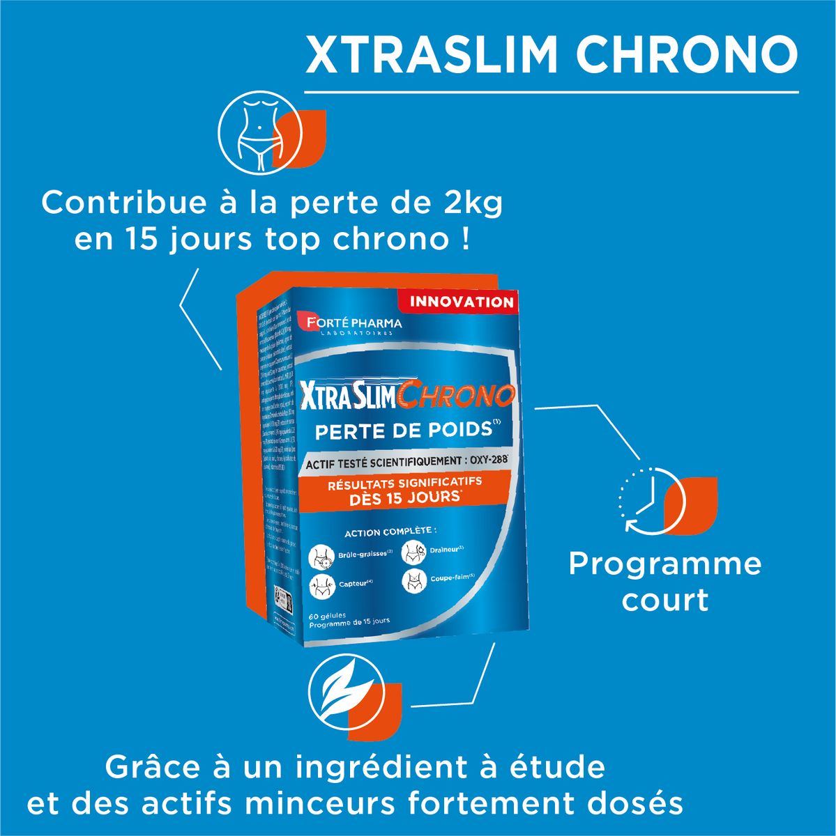 Forté Pharma XtraSlim Chrono Weight Loss 60 gelules - Easypara