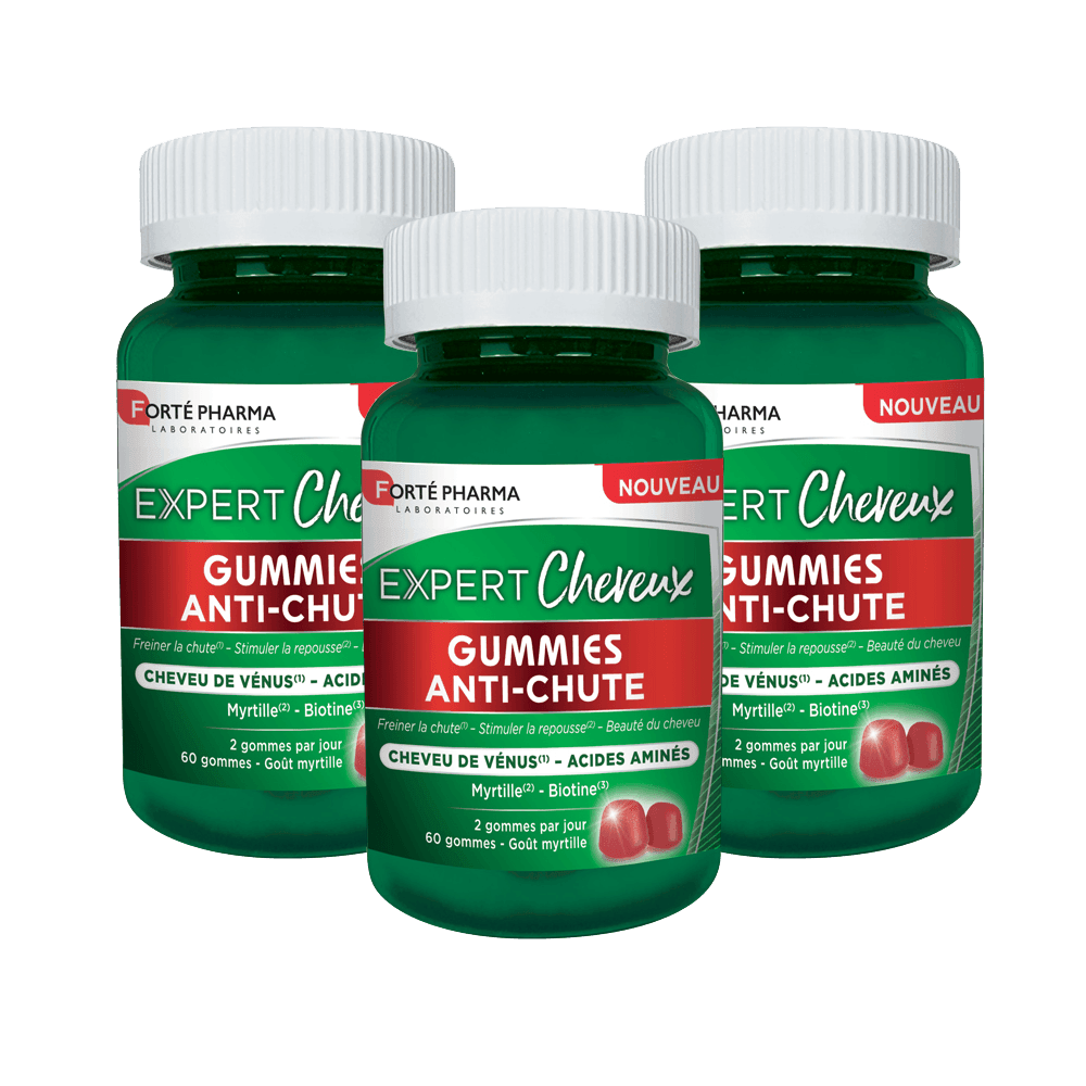 Lot de 3 Expert Cheveux Gummies Anti-Chute - Forté Pharma