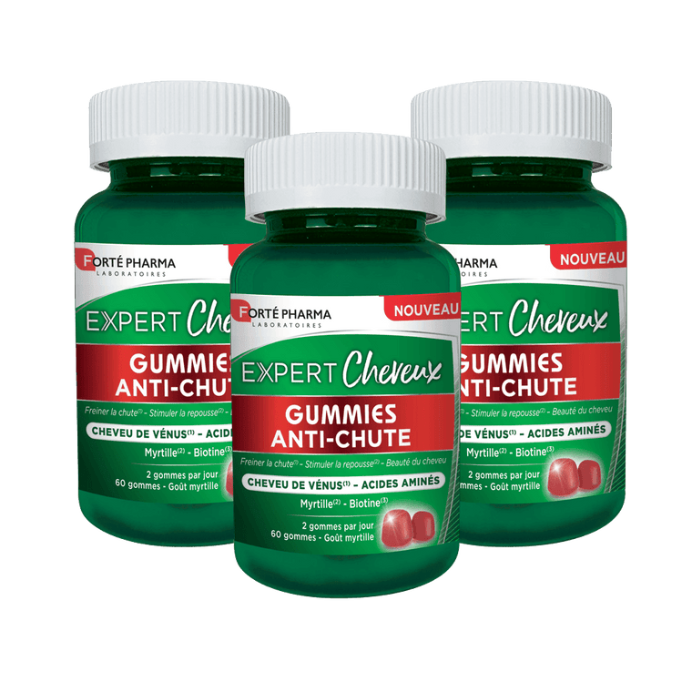 Lot de 3 Expert Cheveux Gummies Anti-Chute - Forté Pharma