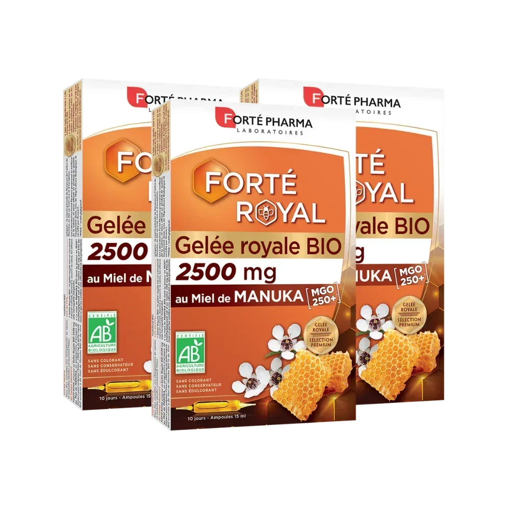 Lot de 3 Gelée Royale 2500 mg au miel de Manuka