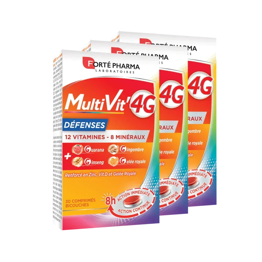 Lot de 3 MultiVit'4G Défenses - Forté Pharma - Lot de 3 MultiVit'4G Défenses - Default Title