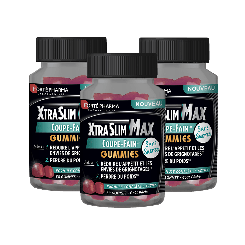 Lot de 3 XtraSlim Max Coupe-Faim Gummies - Forté Pharma