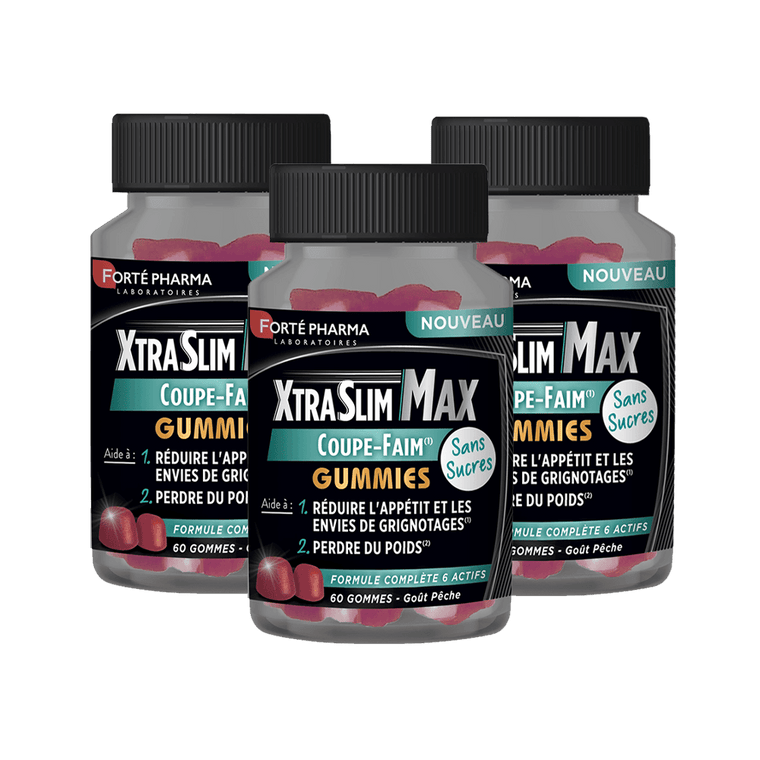 Lot de 3 XtraSlim Max Coupe-Faim Gummies - Forté Pharma