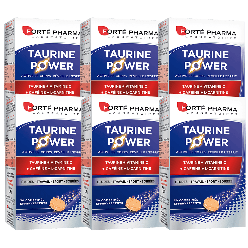Lot de 6 Taurine Power 30 comprimés - Forté Pharma - Lot de 6 Taurine Power 30 comprimés - Default Title