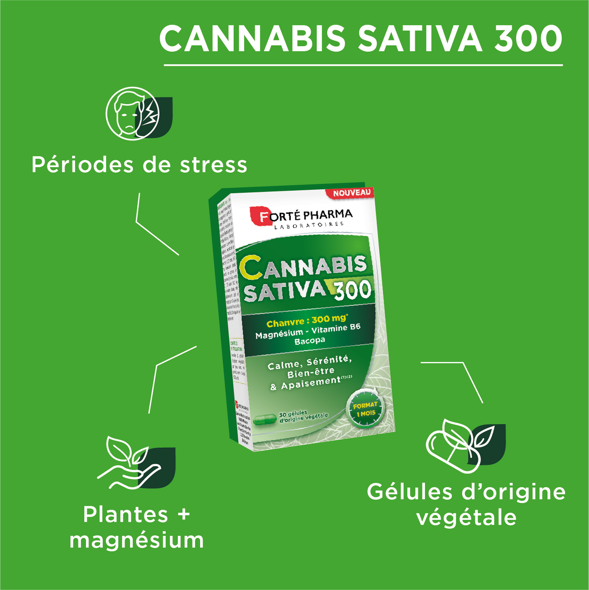 Comprar forté pharma cannabis sativa 300 30 cápsulas a precio online