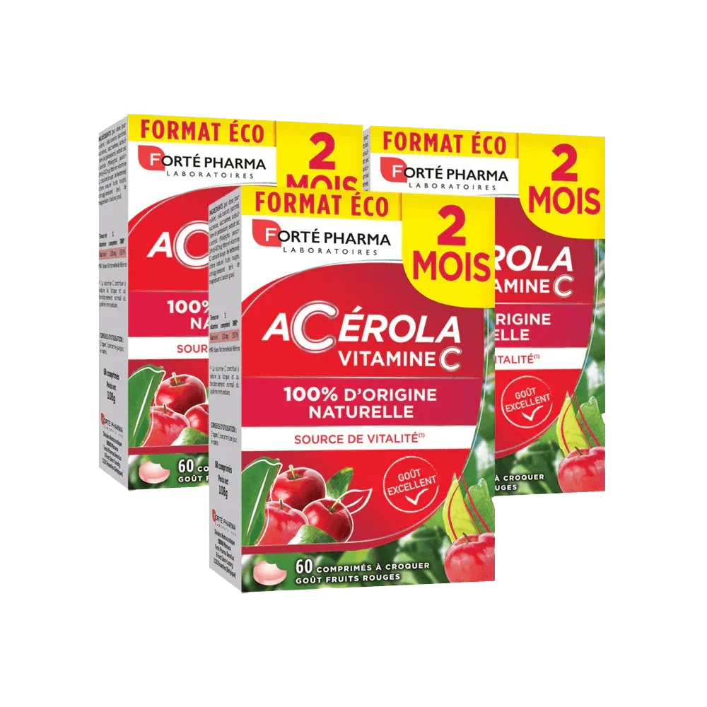 Lot de 3 Acérola 60 comprimés - Forté Pharma - Lot de 3 Acérola 60 comprimés - Default Title