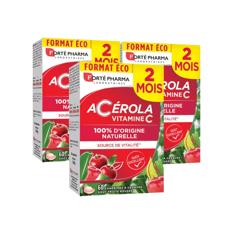 Lot de 3 Acérola 60 comprimés - Forté Pharma - Lot de 3 Acérola 60 comprimés - Default Title
