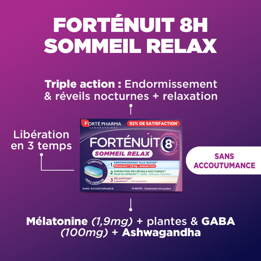 Attributs FortéNuit 8h Sommeil Relax triple action