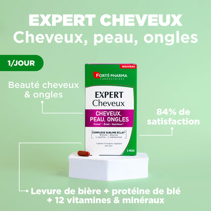 Expert Cheveux Peau Ongles : Hautement dosé en biotine, Triple action, Vegan