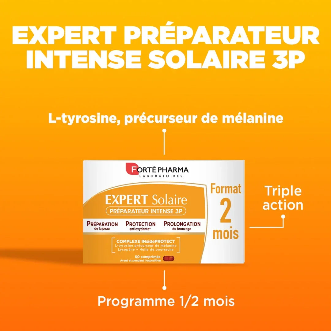 Attributs Expert Solaire Préparateur Intense 3P - Forté Pharma - Expert Solaire Préparateur Intense 3P - 30 comprimés