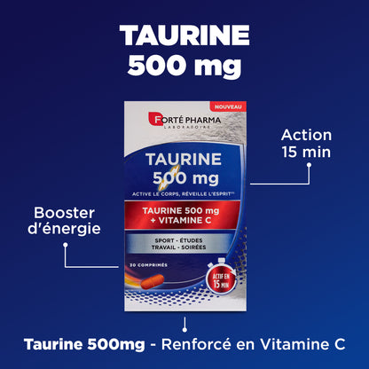 Taurine 500mh booster d'énergie