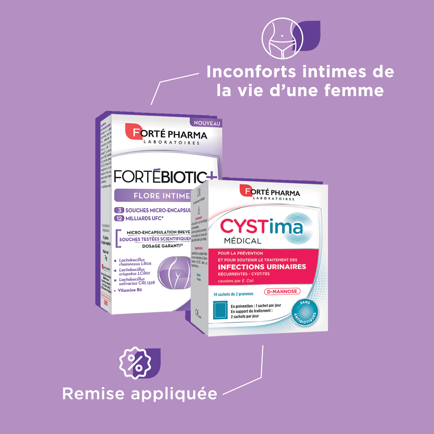 Attributs Pack confort intime pour infections urinaires cystites