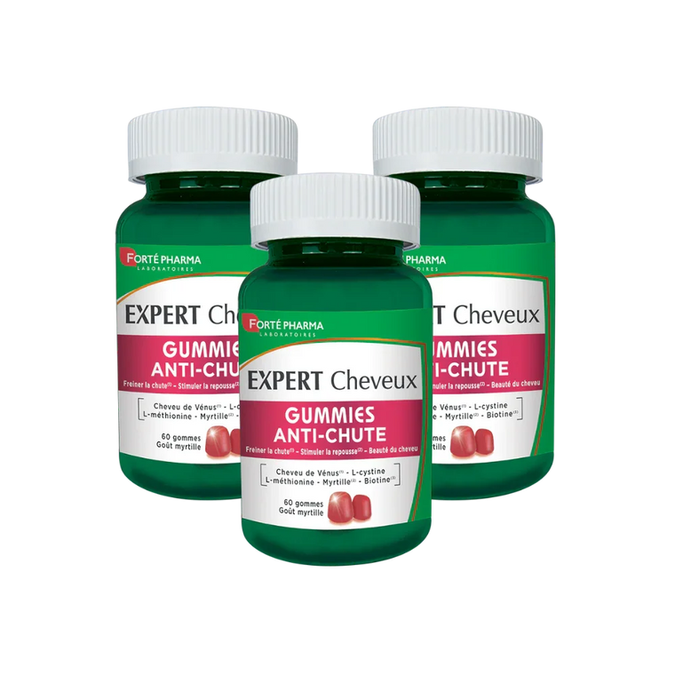 Lot de 3 Expert Cheveux Gummies Anti-Chute - Forté Pharma - Lot de 3 Expert Cheveux Gummies Anti-Chute - Default Title