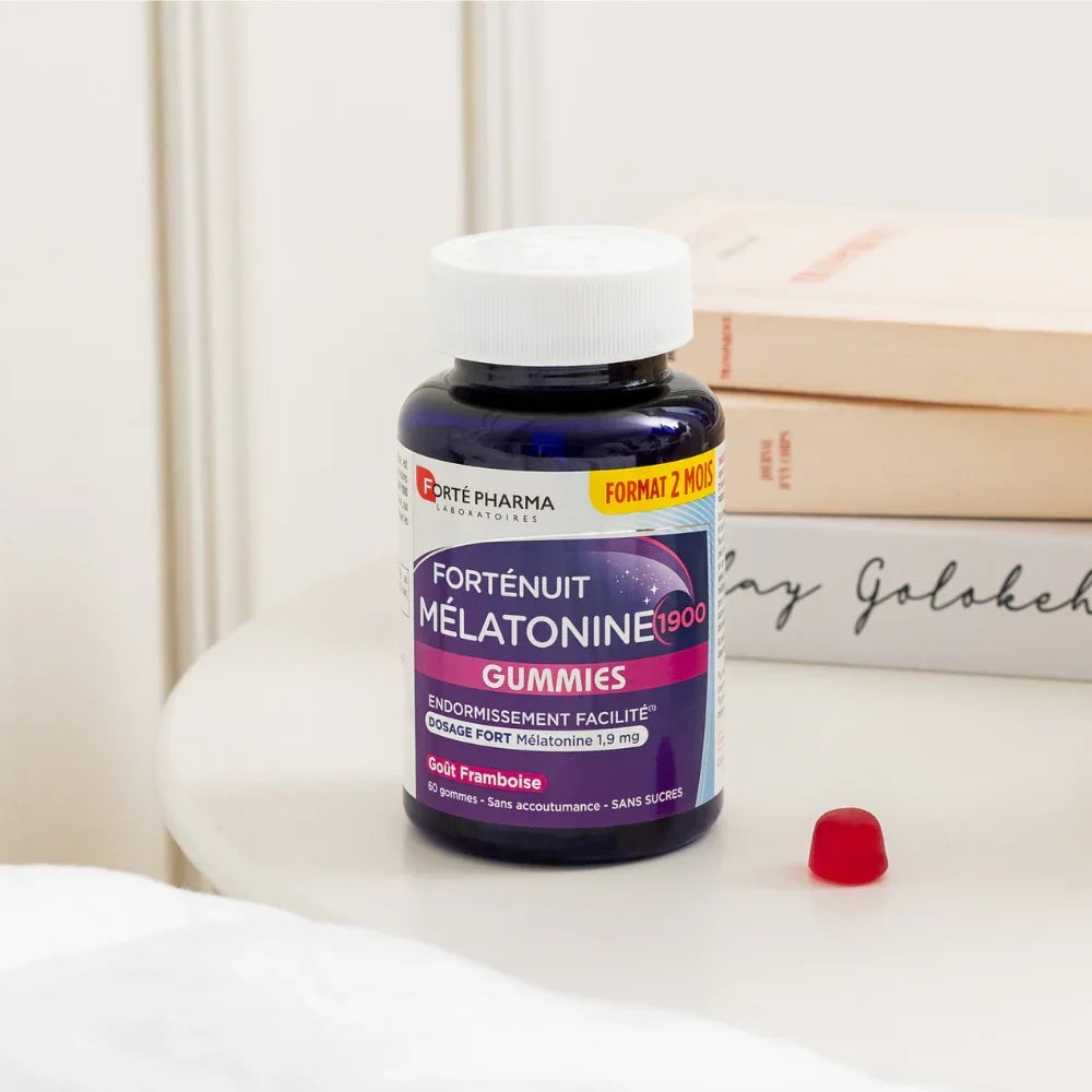 FortéNuit Mélatonine 1900 Gummies sommeil dosage fort Forté Pharma GM