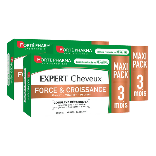 Lot de 3 Expert Cheveux Force et Croissance Kératine