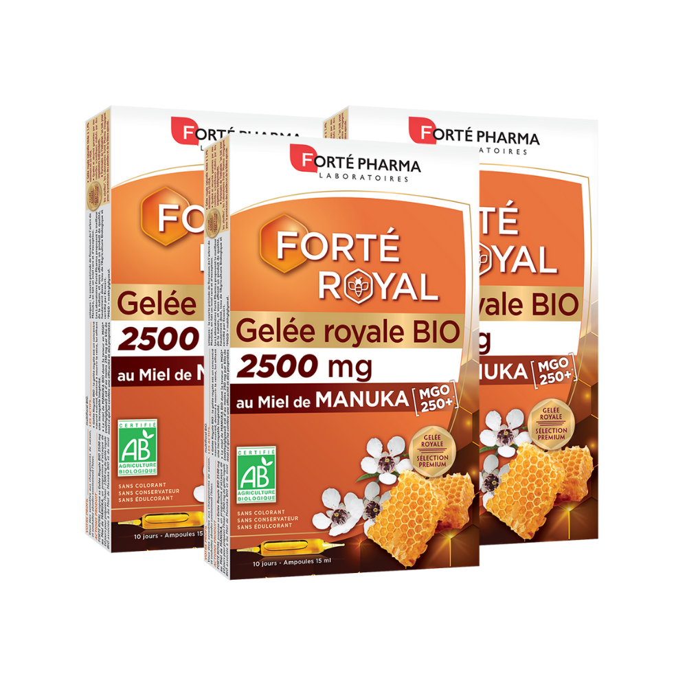 Lot de 3 Gelée Royale 2500 mg au miel de Manuka