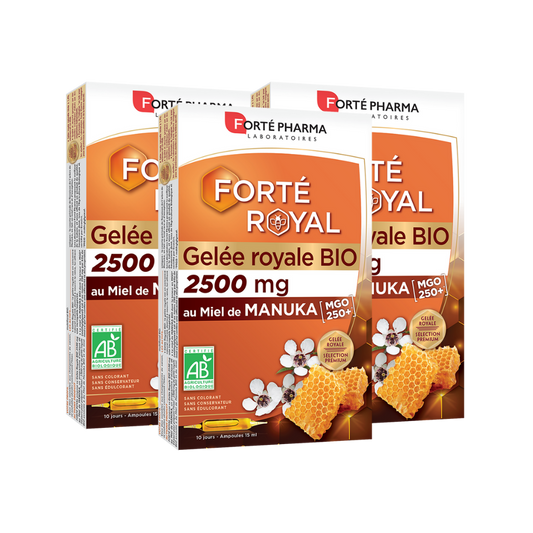 Lot de 3 Gelée Royale 2500 mg au miel de Manuka