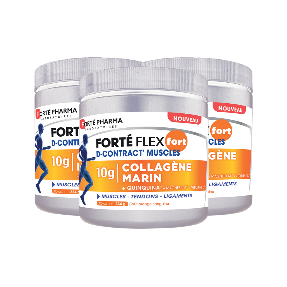Lot de 3 Forté Flex Fort D-Contract Muscles Collagène