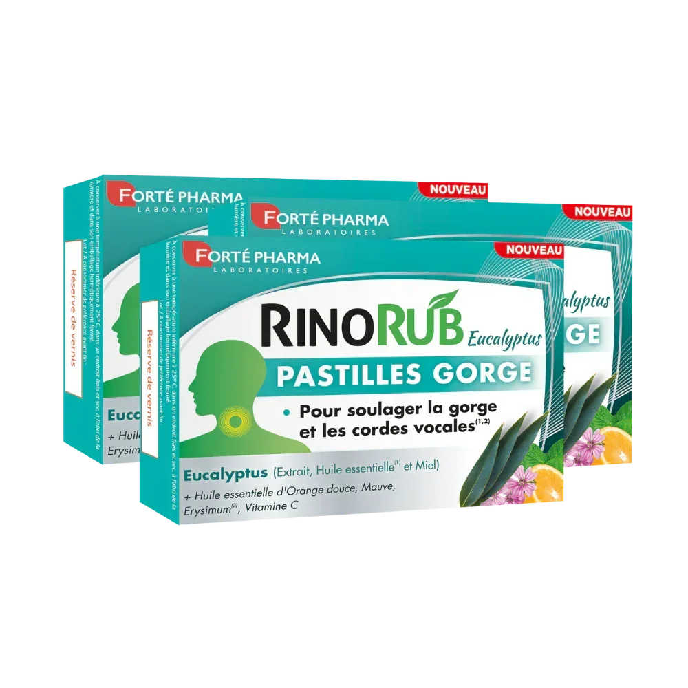 Lot de 3 RinoRub Pastilles Gorge