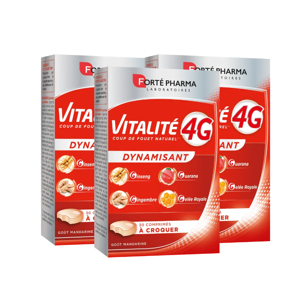 Lot de 3 Vitalité 4G Dynamisant comprimés à croquer