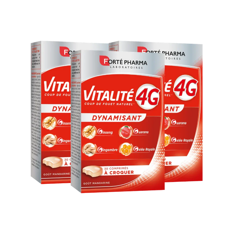 Lot de 3 Vitalité 4G Dynamisant comprimés à croquer