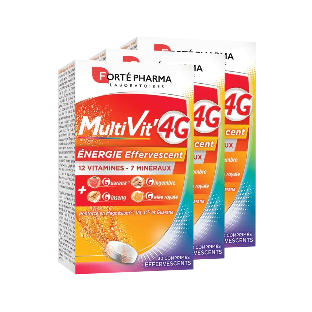 Lot de 3 MultiVit'4G Energie effervescent - Forté Pharma - Lot de 3 MultiVit'4G Energie effervescent - Default Title