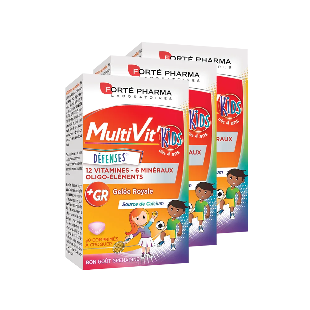 Lot de 3 MultiVit'Kids 60 comprimés - Forté Pharma - Lot de 3 MultiVit'Kids 60 comprimés - Default Title