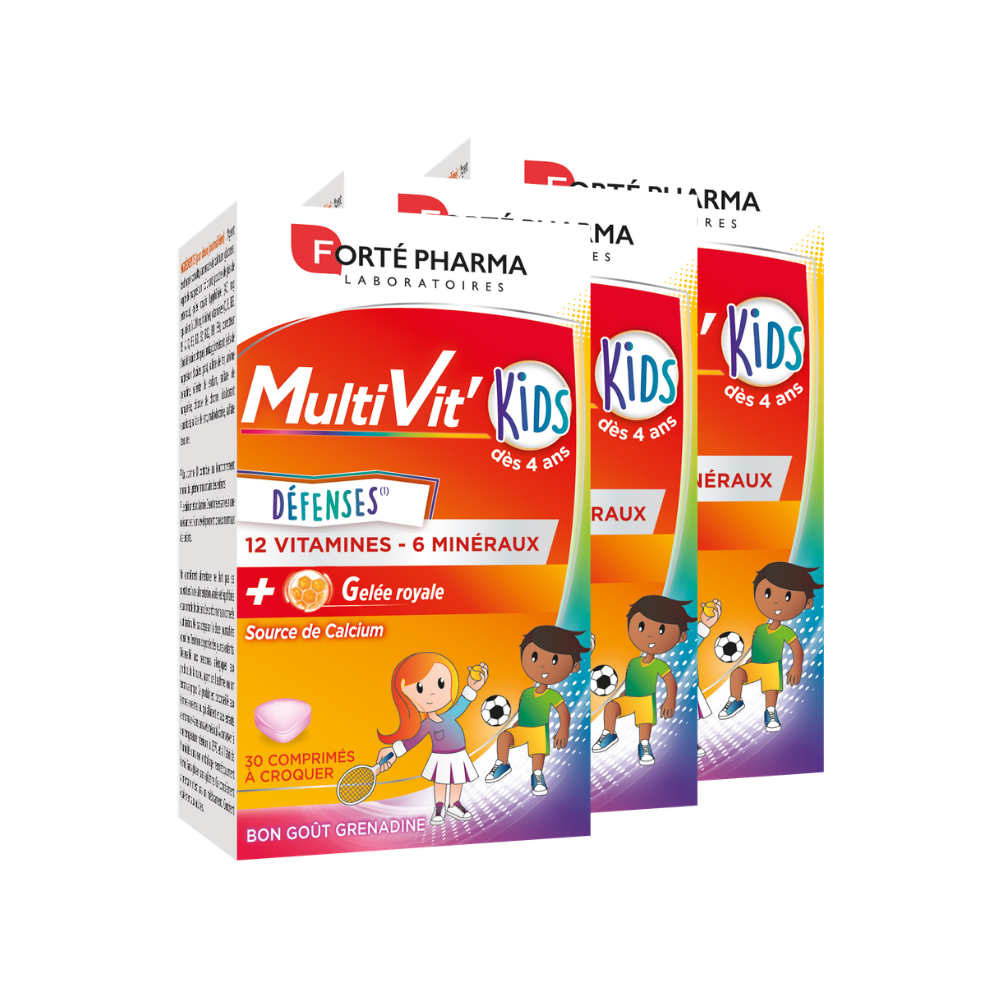 Lot de 3 MultiVit'Kids 60 comprimés - Forté Pharma 