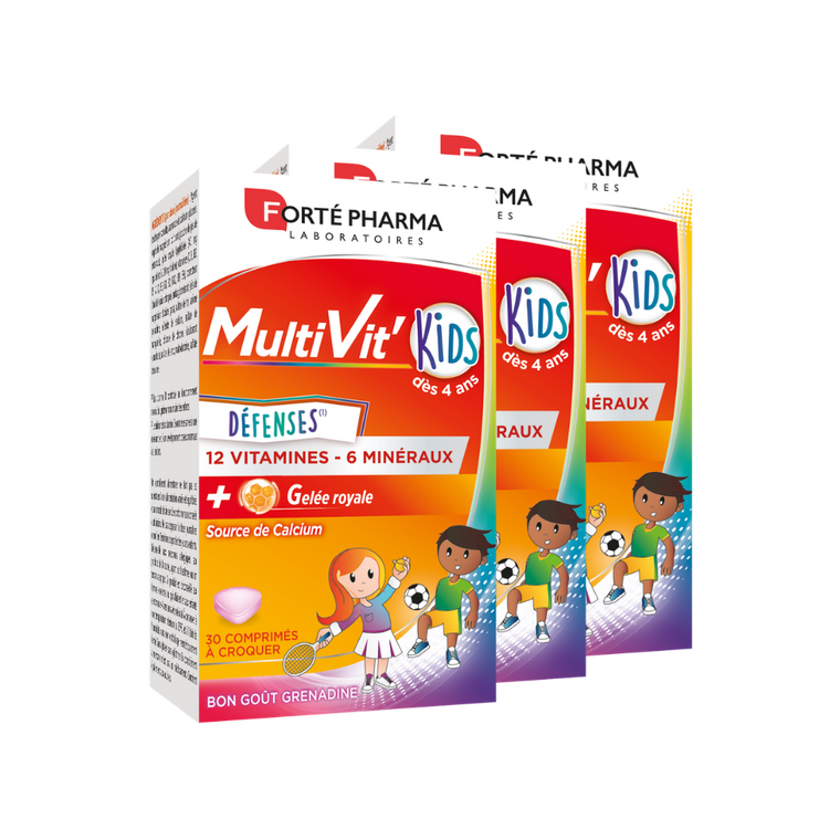 Lot de 3 MultiVit'Kids 60 comprimés - Forté Pharma 