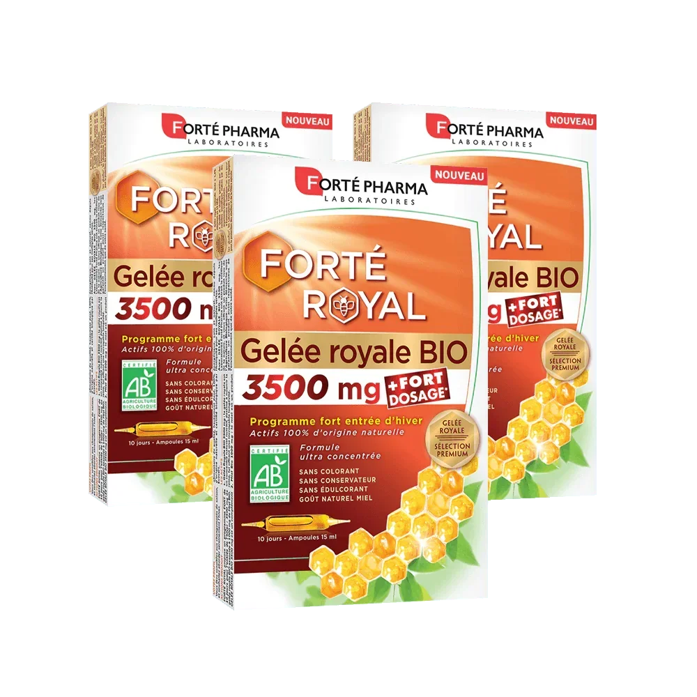 Lot de 3 Forté Royal Gelée Royale BIO 3500 mg - Forté Pharma - Lot de 3 Forté Royal Gelée Royale BIO 3500 mg - Default Title