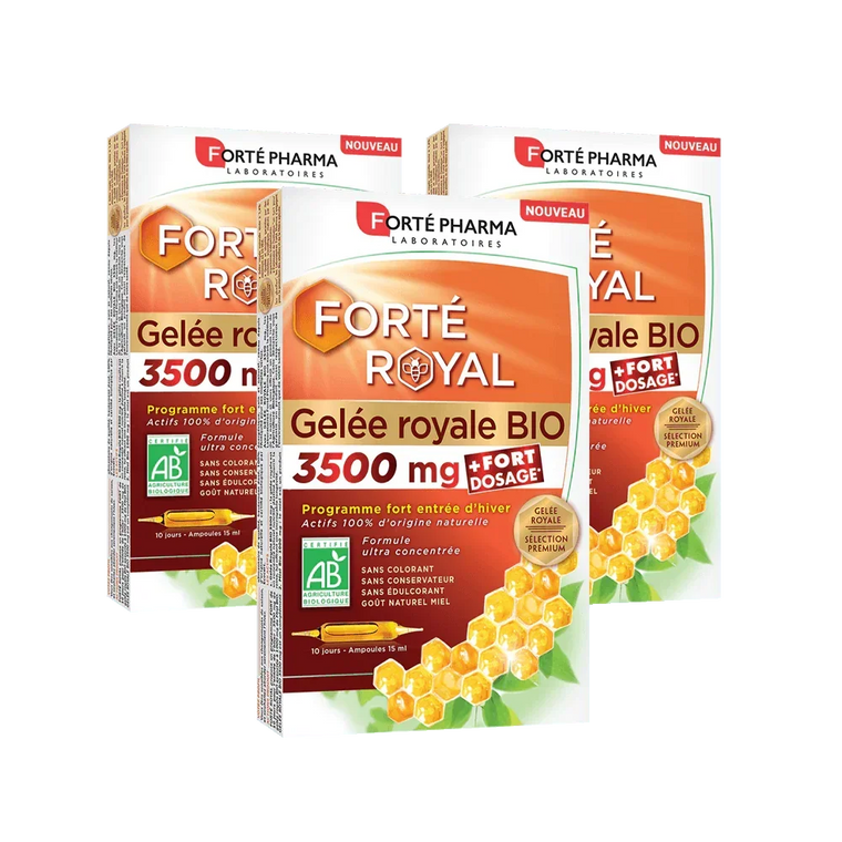 Lot de 3 Forté Royal Gelée Royale BIO 3500 mg - Forté Pharma - Lot de 3 Forté Royal Gelée Royale BIO 3500 mg - Default Title
