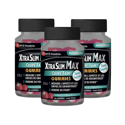 Acheter notre lot de 3 XtraSlim Max Coupe Faim Gummies pour réduire l'appétit et perdre du poids