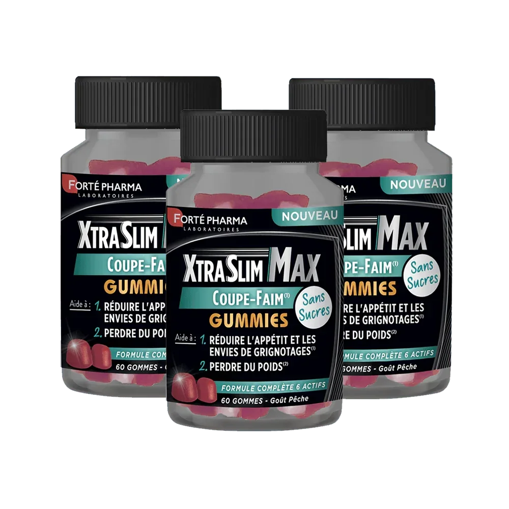 Lot de 3 XtraSlim Max Coupe-Faim Gummies - Forté Pharma - Lot de 3 XtraSlim Max Coupe-Faim Gummies - Default Title