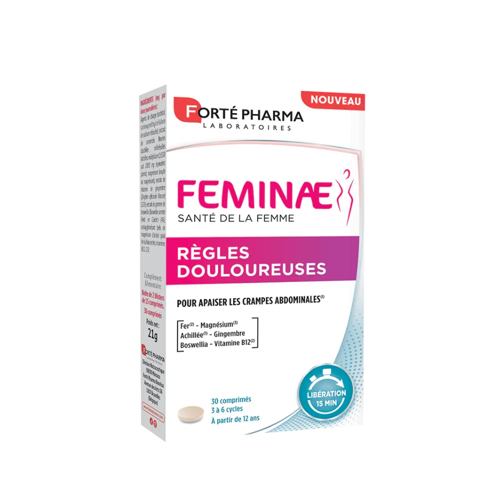 Feminae Règles douloureuses pour apaiser les crampes abdominales Forté Pharma
