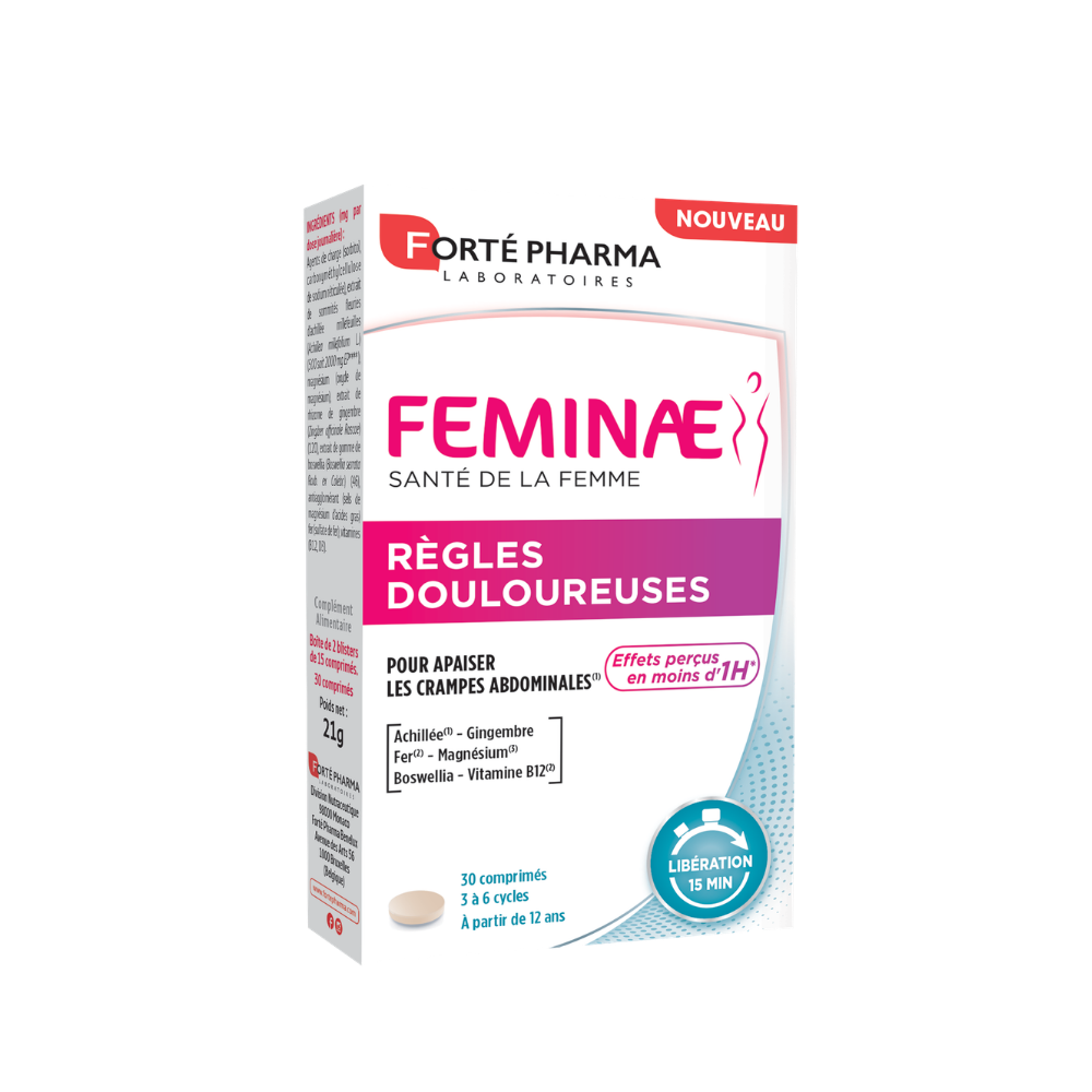 Feminae Règles douloureuses pour apaiser les crampes abdominales Forté Pharma