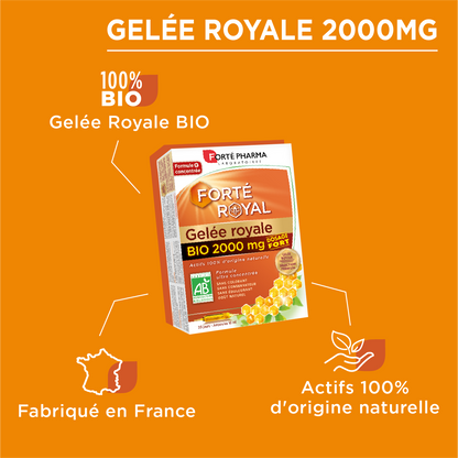 Bienfaits gelée royale BIO 2000mg ingrédients naturels