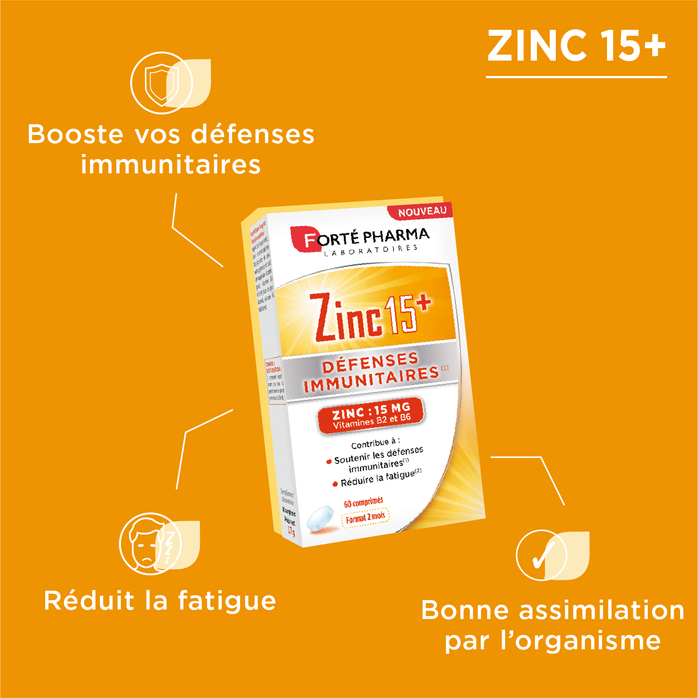 Actions Zinc immunité Zinc15+